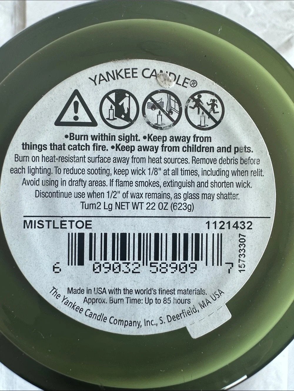 Yankee Candle Green Mistletoe Jar Candle 22oz